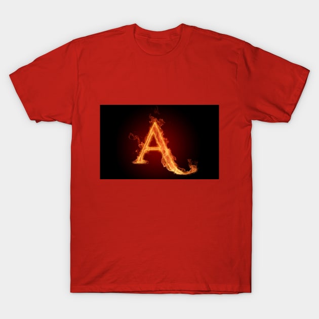 Fire letter set "A" T-Shirt by Hien